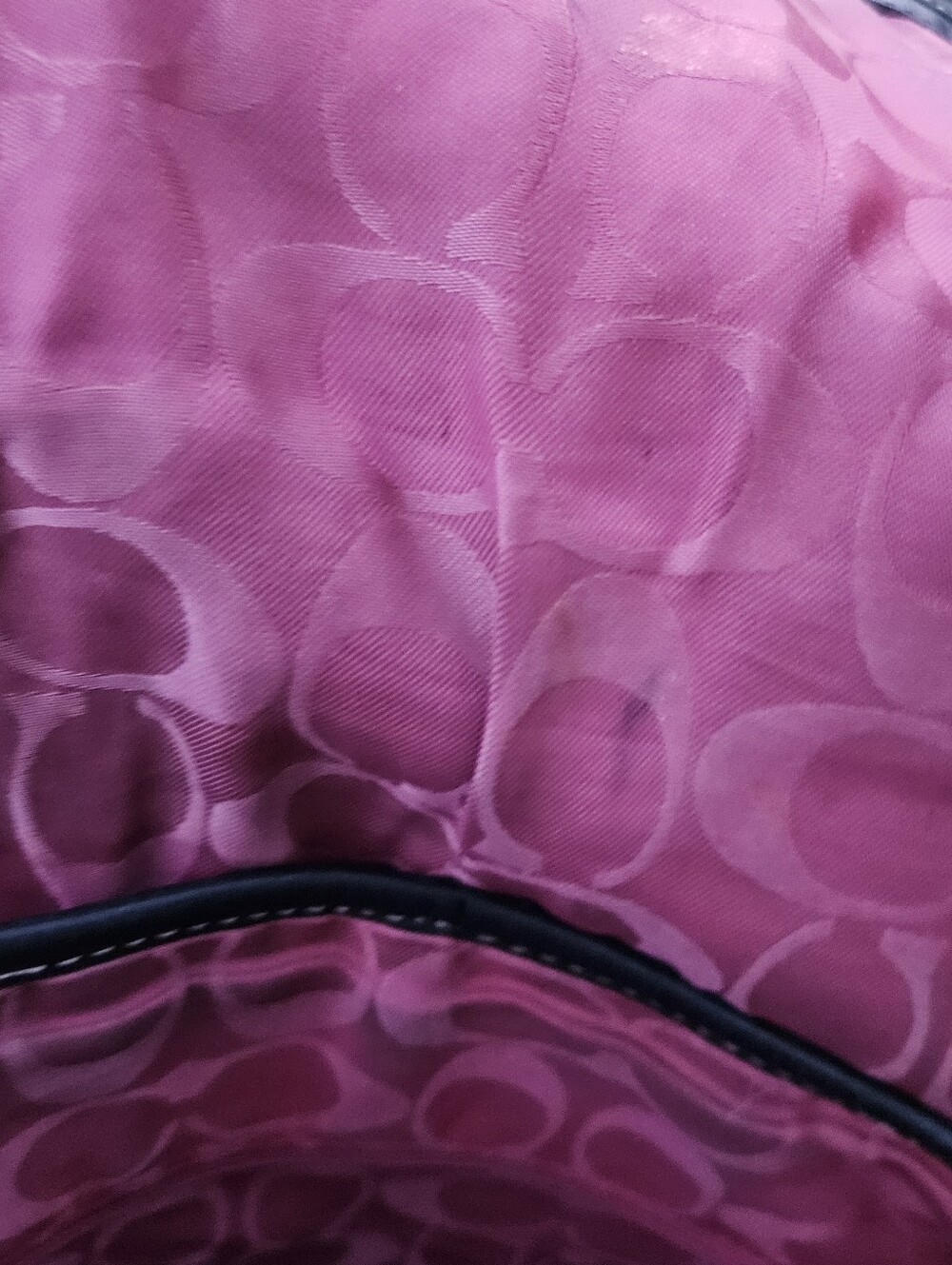 Coach Legacy Ali Flap Bag F12854 Black Leather Pink Lining Turnlock Purse - Picture 14 of 14